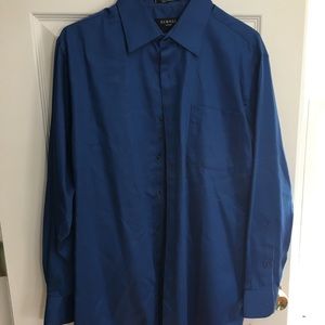 Navy blue sateen dress shirt